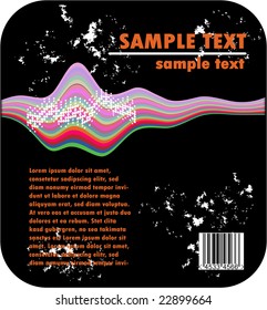 grunge sample text frame with lines at background and barcode