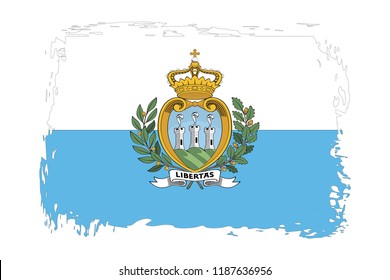 Grunge San Marino flag.flag of San Marino,banner vector illustration. Vector illustration eps10.