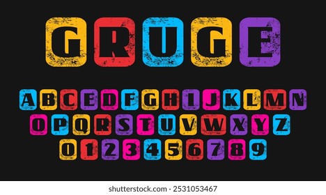 Grunge Sans Serif Alphabet. Retro Typography. Vector EPS. For Poster, Print files, T-shirt Design, Logos