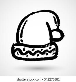 Grunge santa hat icon