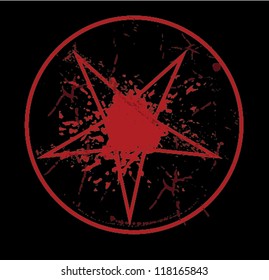 grunge satanic stamp