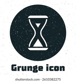 Grunge Sauna hourglass icon isolated on white background. Sauna timer. Monochrome vintage drawing. Vector