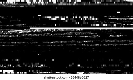 Grunge Scanline Texture With CRT VHS Glitch Effect, Ideal For Retro Video Edits, Surveillance Footage, Or Synthwave Design Projects, High-Contrast Vintage Screen Look, Vector Illustration