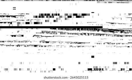 Grunge Scanline Texture With CRT VHS Glitch Effect, Ideal For Retro Video Edits, Surveillance Footage, Or Synthwave Design Projects, High-Contrast Vintage Screen Look, Vector Illustration