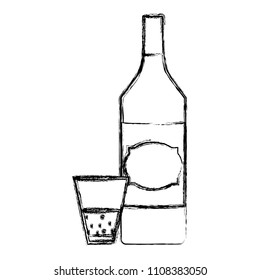 grunge schnapps liquor bottle and glass beverage