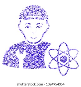 Grunge Science Engineer rubber seal stamp watermark. Icon symbol with grunge design and unclean texture. Unclean vector blue emblem science engineer.