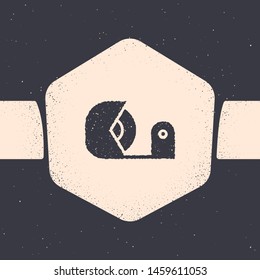 Grunge Scotch icon isolated on grey background. Roll of adhesive tape for work and repair. Sticky packing tape. Office tool and stuff. Monochrome vintage drawing. Vector Illustration