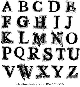Grunge scratch alphabet
