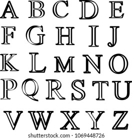 Grunge scratch alphabet