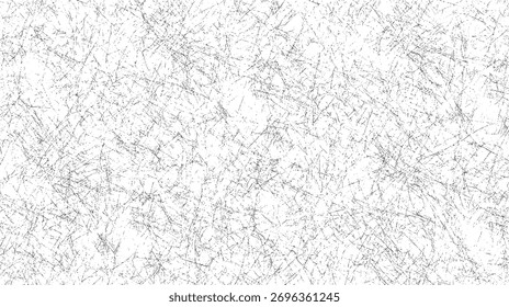Grunge kratzt chaotische Linienstruktur. Abstrakt geknackt Not Hintergrund. Unsaubere geätzte Overlay-Oberfläche. Dynamischer Skizzen-Kratzeffekt.
