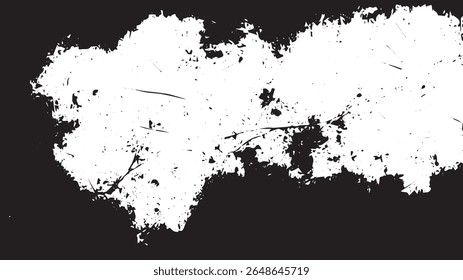 Grunge Scratch Texture Frame with Ink Splatter and Distressed Border in Black and White