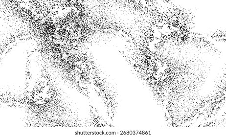 Grunge rasguñado textura de fondo con superposición de polvo afligido granulado efecto urbano aislado Ilustración vectorial en blanco y negro