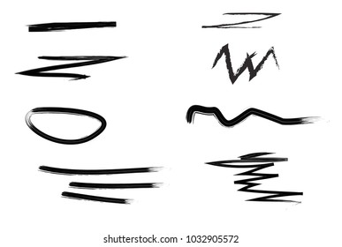 Grunge scribble circle, ellipse, lines, black marker isolated on white background