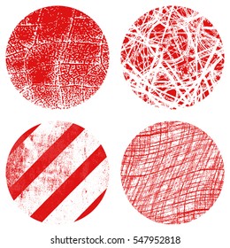 Grunge scribble Red Color Set overlay texture. EPS10 vector illustration.