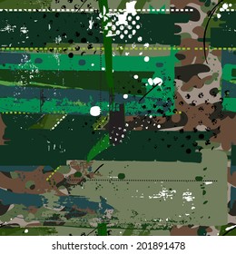 Grunge seamless camouflage pattern background
