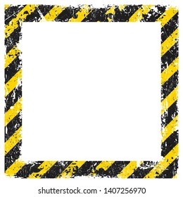 Grunge seamless frame with black and yellow diagonal lines. Vector background in "Warning" colors for your projects. Fully editable file.
