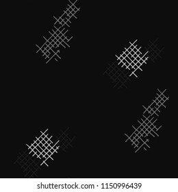 Grunge Seamless Grid. Abstract Pattern. Modern Hand Drawn Texture with Scribble Crossing Lines. Black and White Vector Pattern for Dress, Curtain, Paper. Abstract Seamless Pattern.