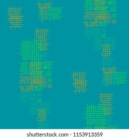 Grunge Seamless Grid. Abstract Pattern. Trendy Hand Drawn Texture with Scribble Crossing Lines. Colorful Vector Pattern for Chintz, Linen, Paper. Abstract Seamless Pattern.