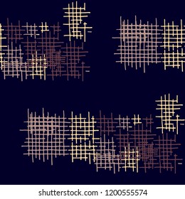 Grunge Seamless Grid. Abstract Pattern. Trendy Hand Drawn Texture with Shabby Crossing Lines. Colorful Vector Pattern for Wallpaper, Fabric, Print. Abstract Seamless Pattern.