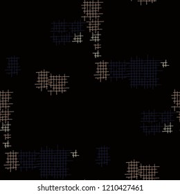 Grunge Seamless Grid. Abstract Pattern. Vintage Hand Drawn Texture with Shabby Crossing Lines. Colorful Vector Pattern for Wallpaper, Fabric, Textile. Abstract Seamless Pattern.