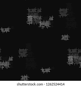 Grunge Seamless Grid. Abstract Pattern. Retro Hand Drawn Texture with Scratched Crossing Lines. Black and White Vector Pattern for Print, Fabric, Textile. Abstract Seamless Pattern.