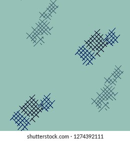 Grunge Seamless Grid. Abstract Pattern. Trendy Hand Drawn Texture with Scribble Crossing Lines. Colorful Vector Pattern for Calico, Print, Textile. Abstract Seamless Pattern.