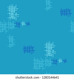 Grunge Seamless Grid. Abstract Pattern. Retro Hand Drawn Texture with Scribble Crossing Lines. Colorful Vector Pattern for Wallpaper, Fabric, Print. Abstract Seamless Pattern.