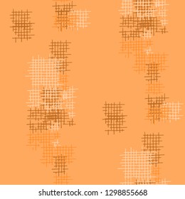 Grunge Seamless Grid. Abstract Pattern. Vintage Hand Drawn Texture with Scratched Crossing Lines. Colorful Vector Pattern for Print, Cloth, Textile. Abstract Seamless Pattern.