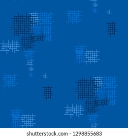 Grunge Seamless Grid. Abstract Pattern. Retro Hand Drawn Texture with Scratched Crossing Lines. Colorful Vector Pattern for Linen, Paper, Tablecloth. Abstract Seamless Pattern.