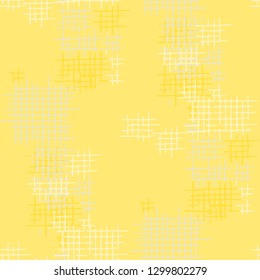 Grunge Seamless Grid. Abstract Pattern. Trendy Hand Drawn Texture with Scratched Crossing Lines. Colorful Vector Pattern for Print, Cloth, Fabric. Abstract Seamless Pattern.
