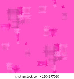 Grunge Seamless Grid. Abstract Pattern. Trendy Hand Drawn Texture with Scratched Crossing Lines. Colorful Vector Pattern for Dress, Paper, Tablecloth. Abstract Seamless Pattern.