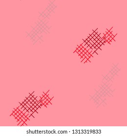 Grunge Seamless Grid. Abstract Pattern. Trendy Hand Drawn Texture with Scratched Crossing Lines. Colorful Vector Pattern for Chintz, Linen, Paper. Abstract Seamless Pattern.