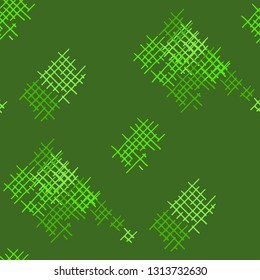 Grunge Seamless Grid. Abstract Pattern. Trendy Hand Drawn Texture with Scratched Crossing Lines. Colorful Vector Pattern for Dress, Curtain, Paper. Abstract Seamless Pattern.