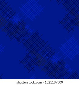 Grunge Seamless Grid. Abstract Pattern. Modern Hand Drawn Texture with Scratched Crossing Lines. Colorful Vector Pattern for Print, Fabric, Cloth. Abstract Seamless Pattern.