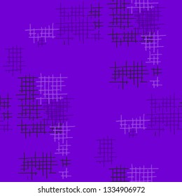 Grunge Seamless Grid. Abstract Pattern. Trendy Hand Drawn Texture with Scribble Crossing Lines. Colorful Vector Pattern for Dress, Curtain, Tablecloth. Abstract Seamless Pattern.