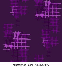 Grunge Seamless Grid. Abstract Pattern. Modern Hand Drawn Texture with Scratched Crossing Lines. Colorful Vector Pattern for Print, Cloth, Textile. Abstract Seamless Pattern.