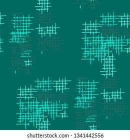 Grunge Seamless Grid. Abstract Pattern. Trendy Hand Drawn Texture with Scratched Crossing Lines. Colorful Vector Pattern for Print, Cloth, Textile. Abstract Seamless Pattern.