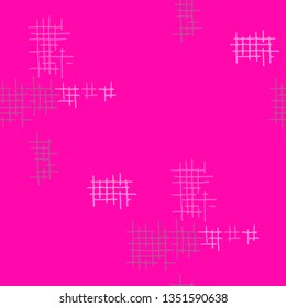 Grunge Seamless Grid. Abstract Pattern. Modern Hand Drawn Texture with Scratched Crossing Lines. Colorful Vector Pattern for Calico, Print, Textile. Abstract Seamless Pattern.