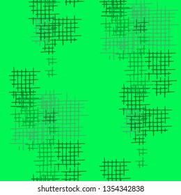 Grunge Seamless Grid. Abstract Pattern. Vintage Hand Drawn Texture with Scribble Crossing Lines. Colorful Vector Pattern for Fabric, Cloth, Textile. Abstract Seamless Pattern.
