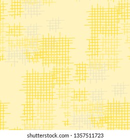 Grunge Seamless Grid. Abstract Pattern. Vintage Hand Drawn Texture with Shabby Crossing Lines. Colorful Vector Pattern for Fabric, Cloth, Textile. Abstract Seamless Pattern.