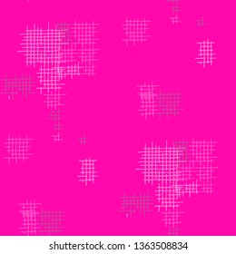 Grunge Seamless Grid. Abstract Pattern. Modern Hand Drawn Texture with Scratched Crossing Lines. Colorful Vector Pattern for Calico, Print, Textile. Abstract Seamless Pattern.
