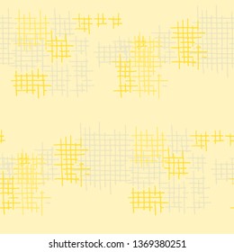 Grunge Seamless Grid. Abstract Pattern. Vintage Hand Drawn Texture with Scratched Crossing Lines. Colorful Vector Pattern for Cotton, Print, Textile. Abstract Seamless Pattern.