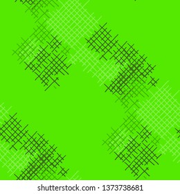 Grunge Seamless Grid. Abstract Pattern. Trendy Hand Drawn Texture with Shabby Crossing Lines. Colorful Vector Pattern for Dress, Curtain, Tablecloth. Abstract Seamless Pattern.