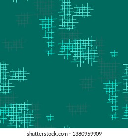 Grunge Seamless Grid. Abstract Pattern. Trendy Hand Drawn Texture with Scratched Crossing Lines. Colorful Vector Pattern for Print, Fabric, Textile. Abstract Seamless Pattern.