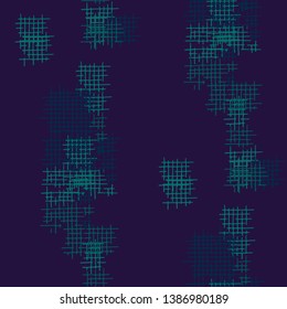 Grunge Seamless Grid. Abstract Pattern. Trendy Hand Drawn Texture with Scratched Crossing Lines. Colorful Vector Pattern for Dress, Curtain, Tablecloth. Abstract Seamless Pattern.