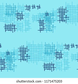 Grunge Seamless Lattice. Abstract Pattern. Vintage Hand Drawn Texture with Scribble Crossing Lines. Colorful Vector Pattern for Print, Cloth, Textile. Abstract Seamless Pattern.
