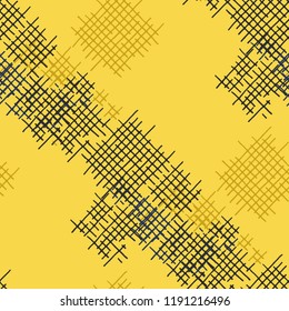Grunge Seamless Lattice. Abstract Pattern. Vintage Hand Drawn Texture with Scribble Crossing Lines. Colorful Vector Pattern for Wallpaper, Cotton, Textile. Abstract Seamless Pattern.