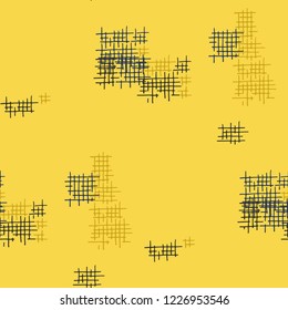 Grunge Seamless Lattice. Abstract Pattern. Vintage Hand Drawn Texture with Scribble Crossing Lines. Colorful Vector Pattern for Wallpaper, Cotton, Textile. Abstract Seamless Pattern.