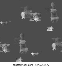 Grunge Seamless Lattice. Abstract Pattern. Modern Hand Drawn Texture with Scribble Crossing Lines. Black and White Vector Pattern for Dress, Curtain, Paper. Abstract Seamless Pattern.
