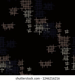 Grunge Seamless Lattice. Abstract Pattern. Vintage Hand Drawn Texture with Shabby Crossing Lines. Colorful Vector Pattern for Print, Fabric, Textile. Abstract Seamless Pattern.